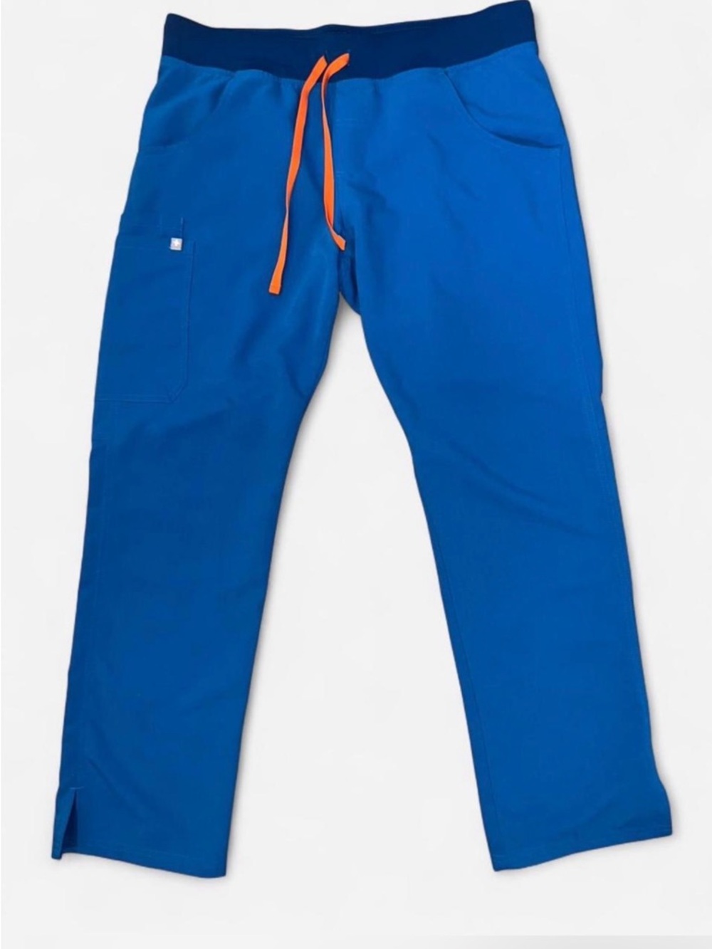 FIGS Kade Cargo Scrub Pants T21004 Blue Orange Drawstring Size L